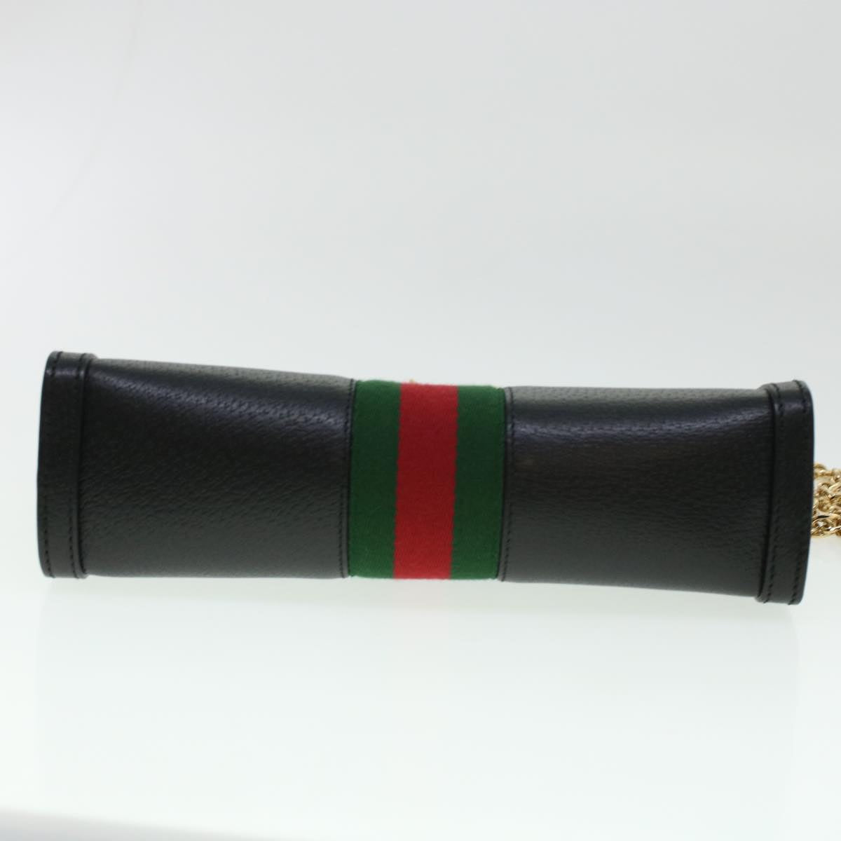 GUCCI Ophdia GG Chain Web Sherry Line Shoulder Bag Black Red 503877 44699A