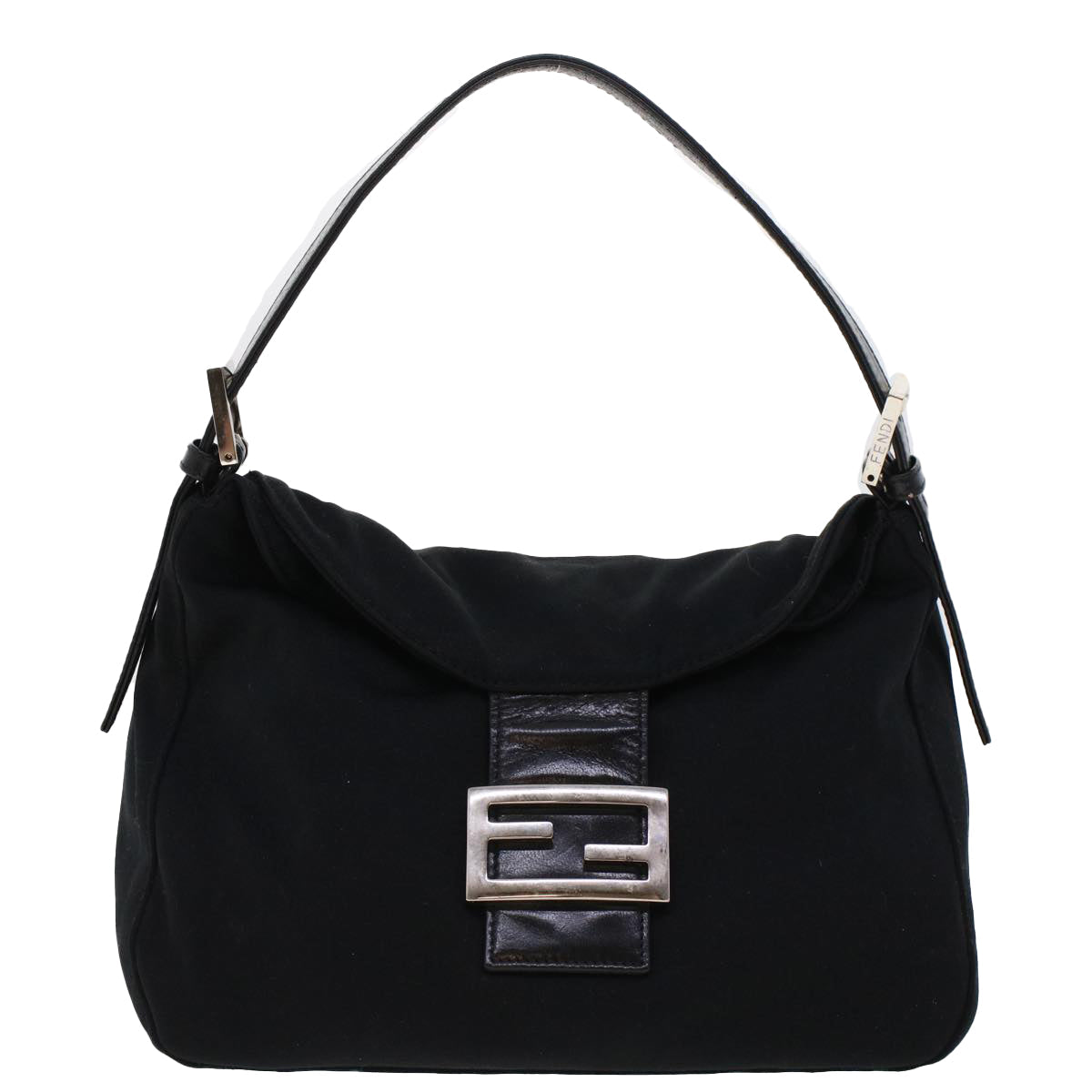 FENDI Mamma Baguette Shoulder Bag Nylon Black 2321.26426.008 44758