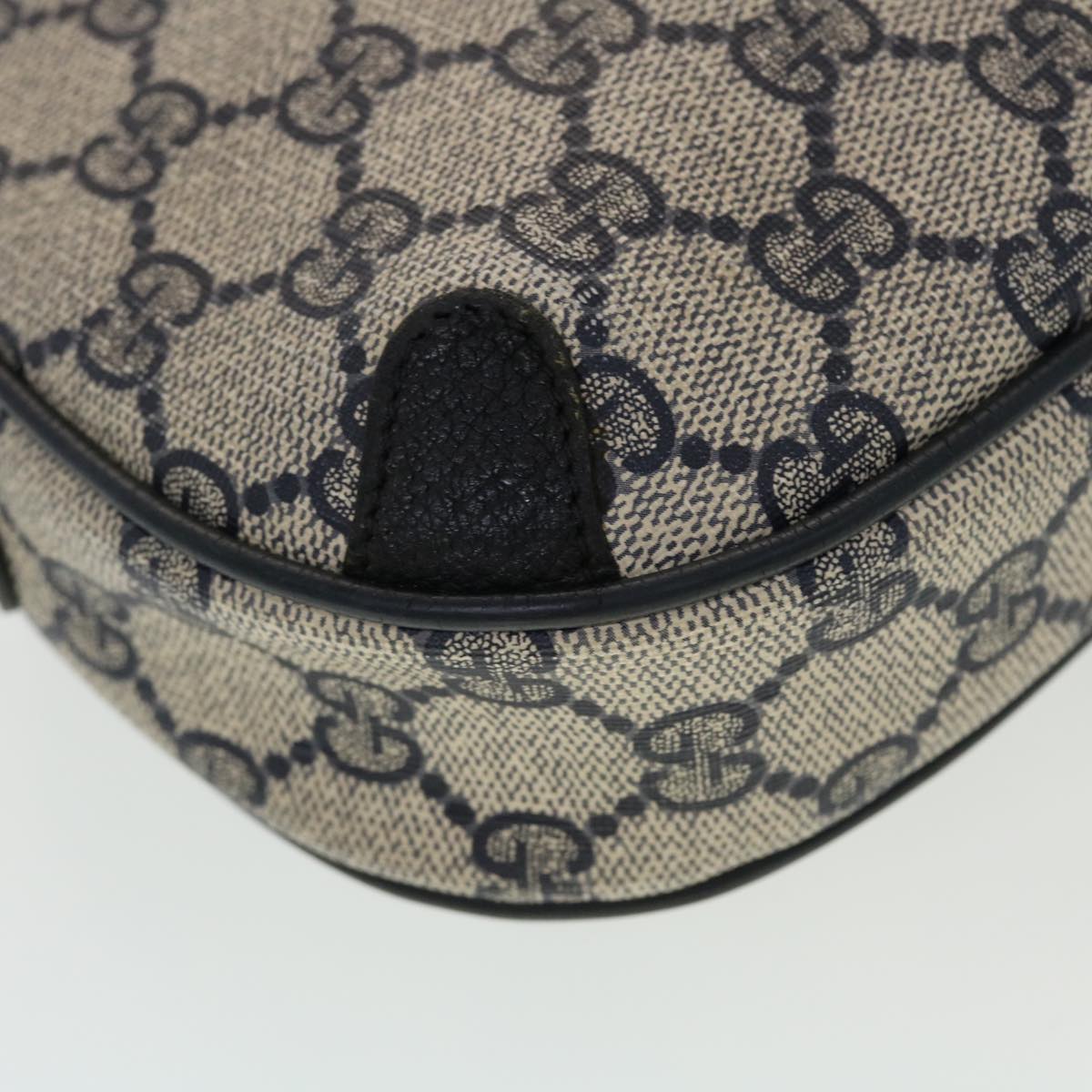 GUCCI GG Canvas Sherry Line Shoulder Bag PVC Leather Gray Red Navy 44784