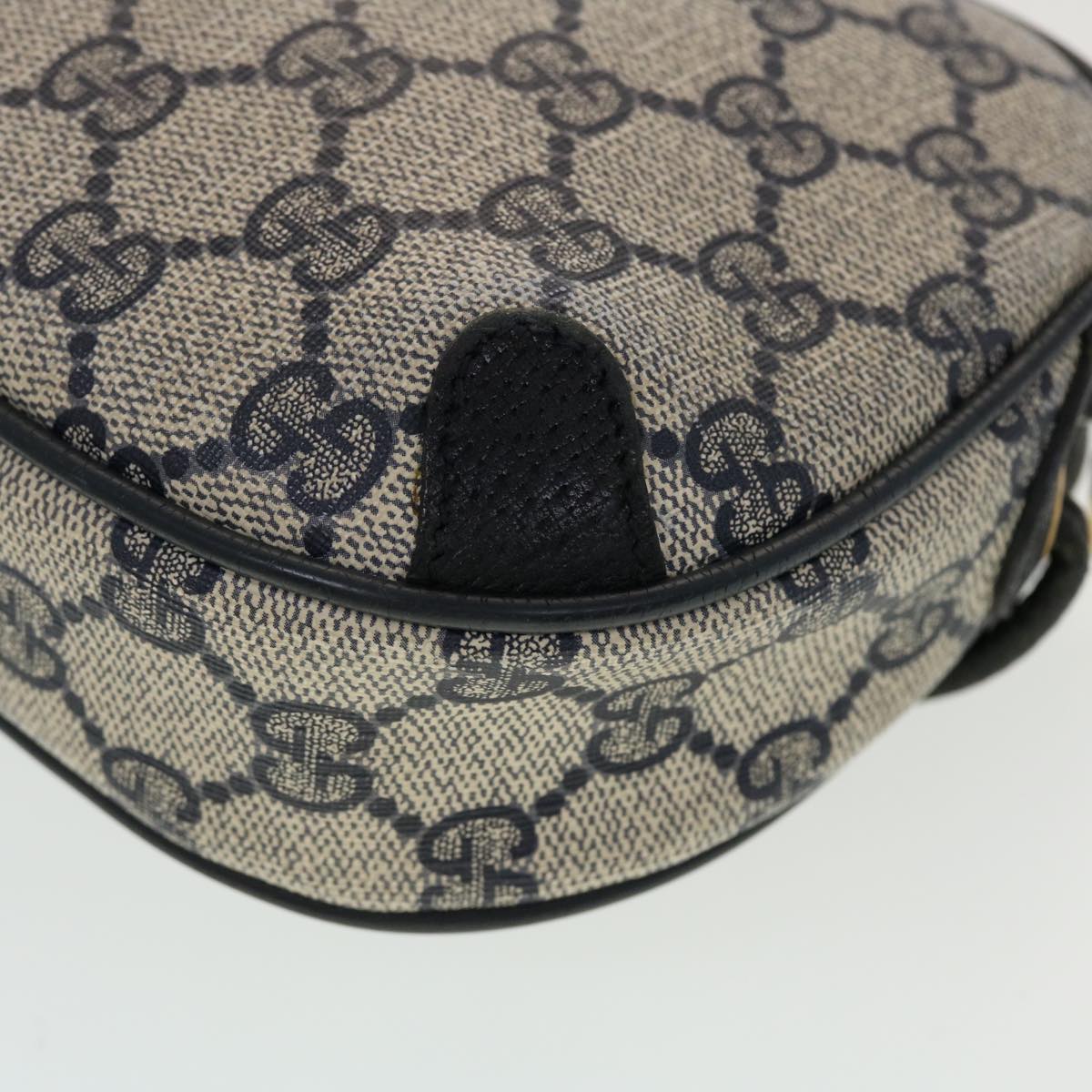 GUCCI GG Canvas Sherry Line Shoulder Bag PVC Leather Gray Red Navy 44784
