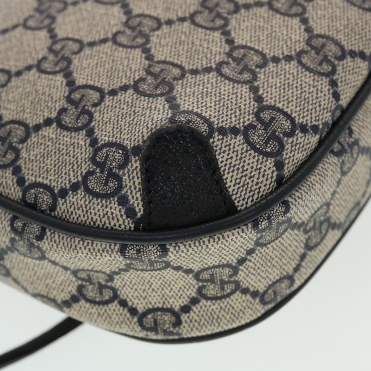 GUCCI GG Canvas Sherry Line Shoulder Bag PVC Leather Gray Red Navy 44784