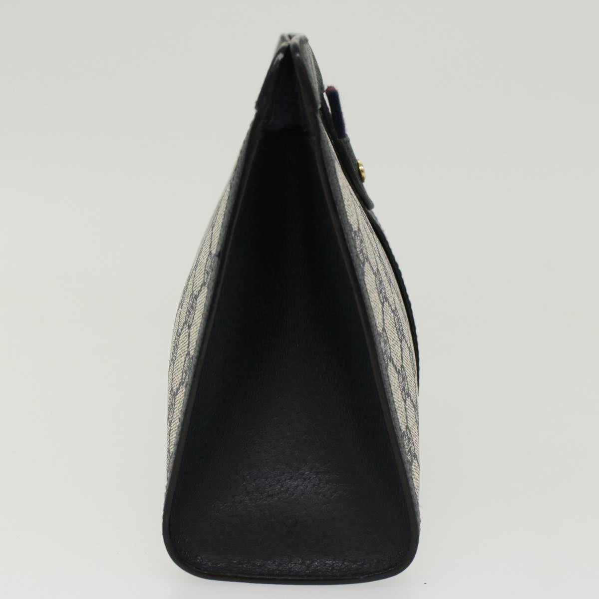 GUCCI GG Canvas Sherry Line Clutch Bag Gray Red Navy 89•01•033 44785