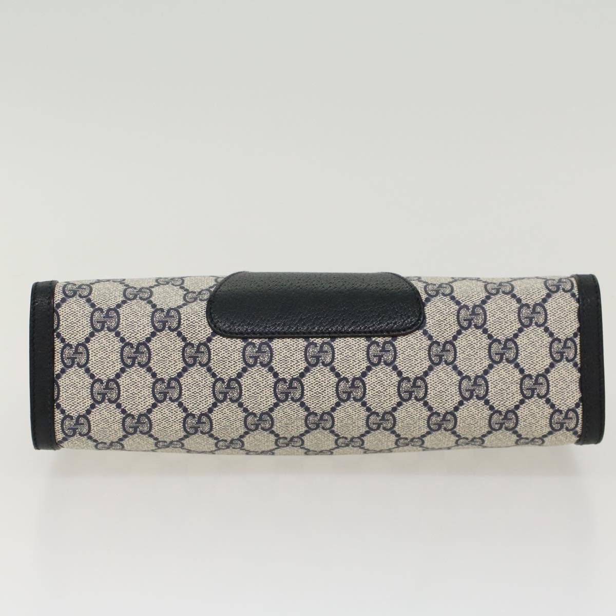 GUCCI GG Canvas Sherry Line Clutch Bag Gray Red Navy 89•01•033 44785