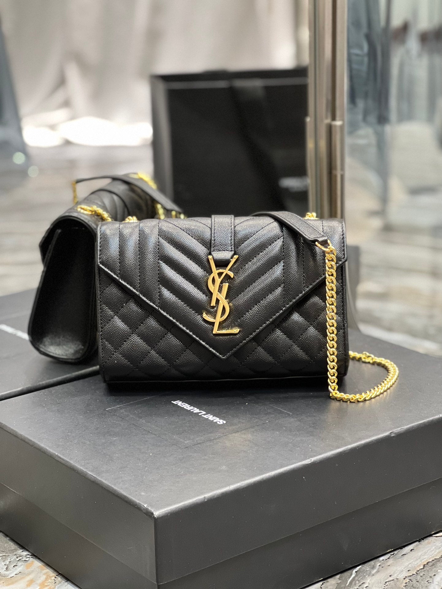 GLAMI Small Bag Black In Mix Matelasse For Women 8.2in/21cm YSL 600195BOW911000