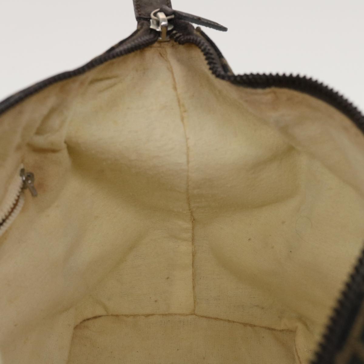 FENDI Zucca Canvas Hand Bag Black Brown 44805