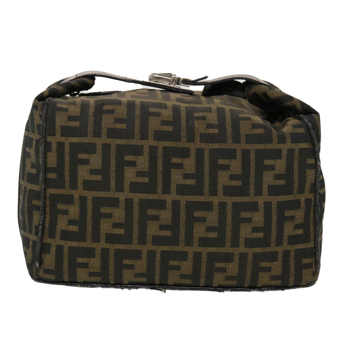 FENDI Zucca Canvas Hand Bag Black Brown 44805