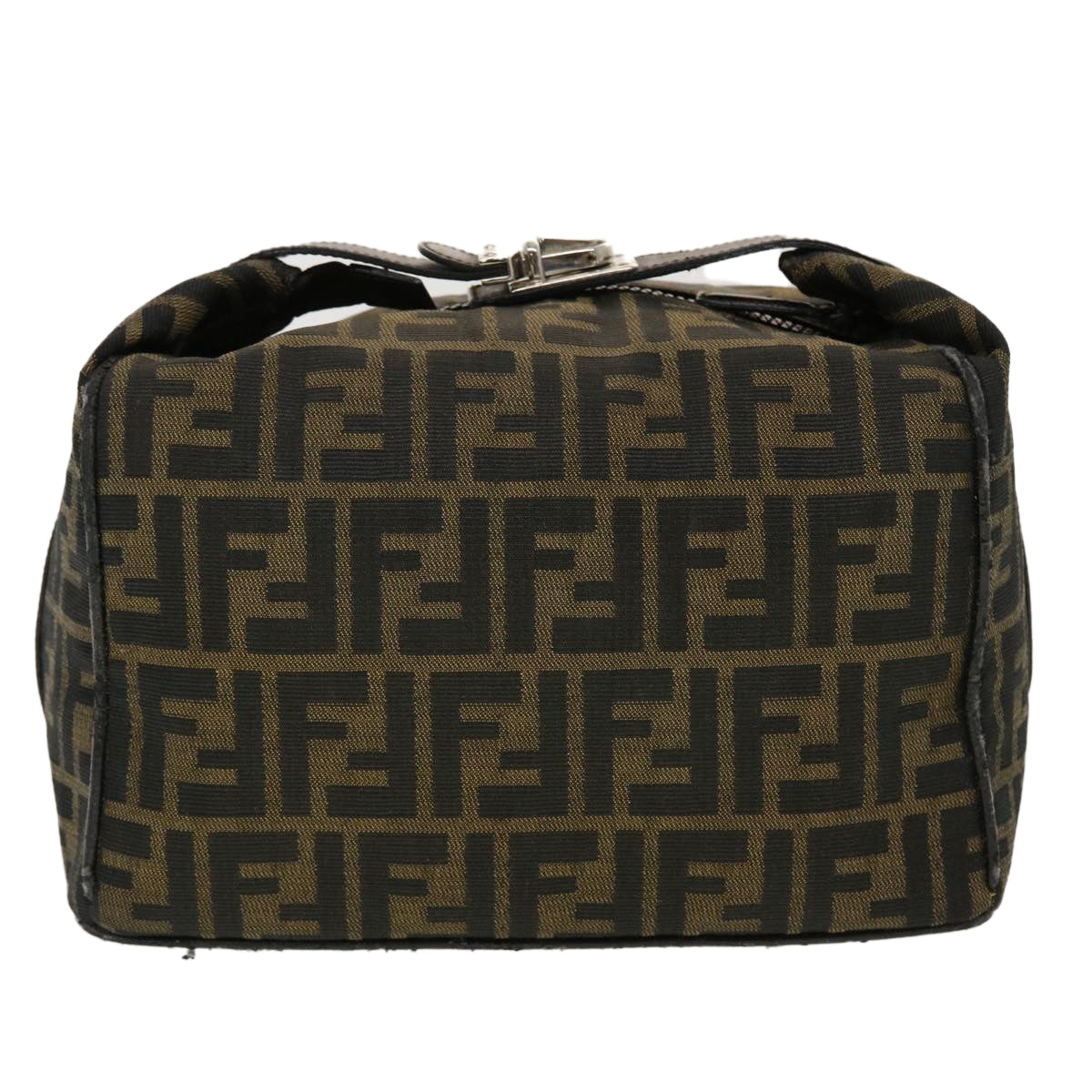 FENDI Zucca Canvas Hand Bag Black Brown 44805