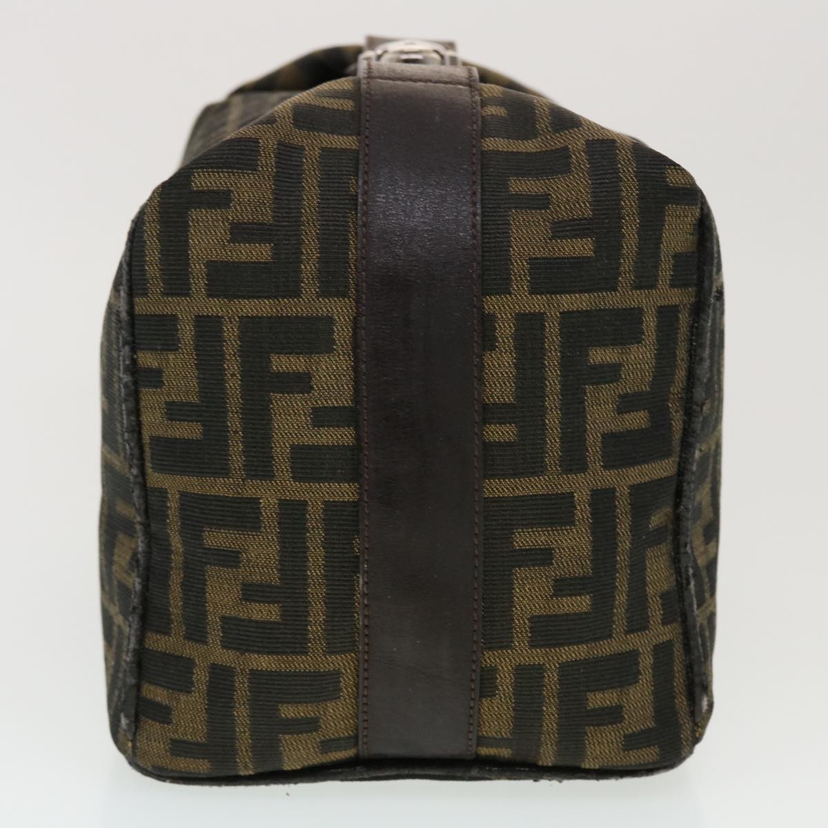 FENDI Zucca Canvas Hand Bag Black Brown 44805