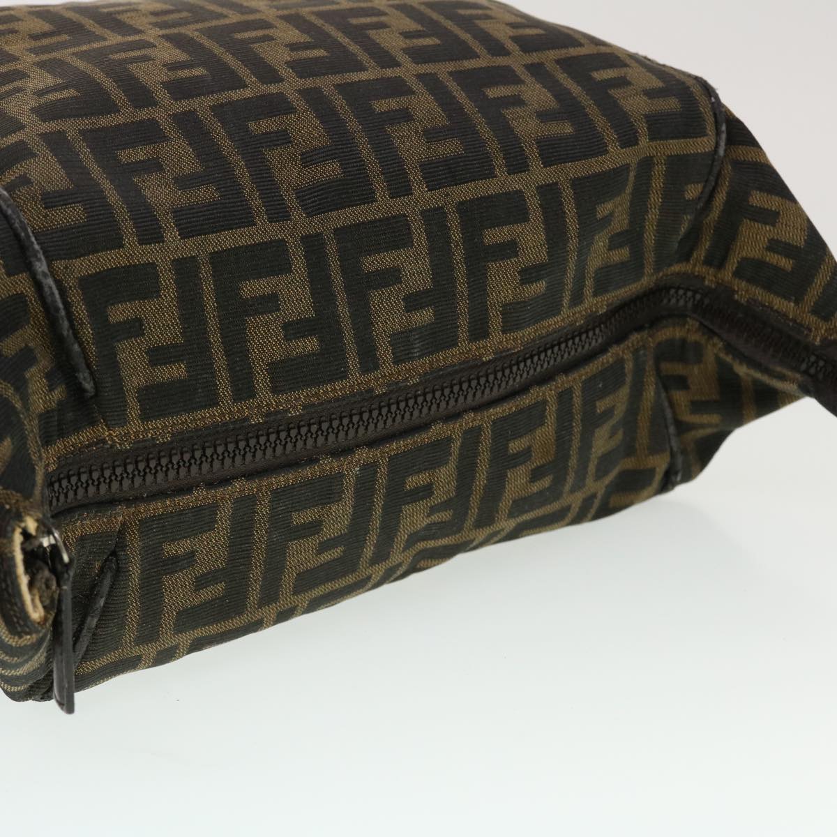 FENDI Zucca Canvas Hand Bag Black Brown 44805
