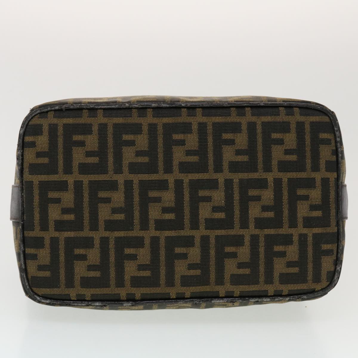 FENDI Zucca Canvas Hand Bag Black Brown 44805
