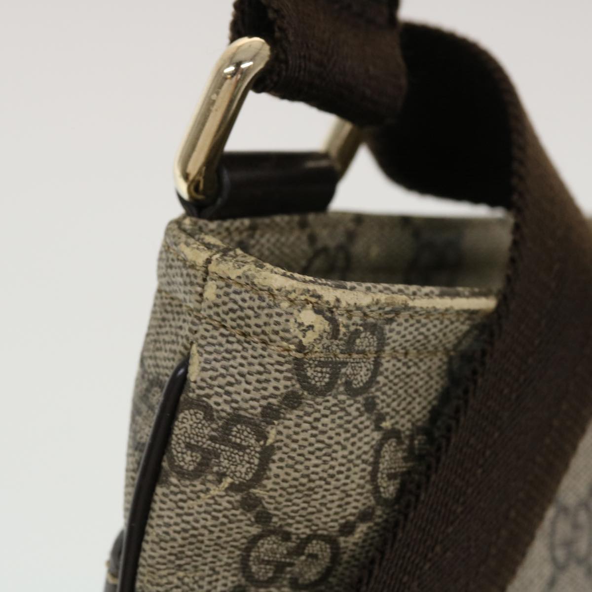 GUCCI GG Canvas Shoulder Bag PVC Leather Beige 295257 44808