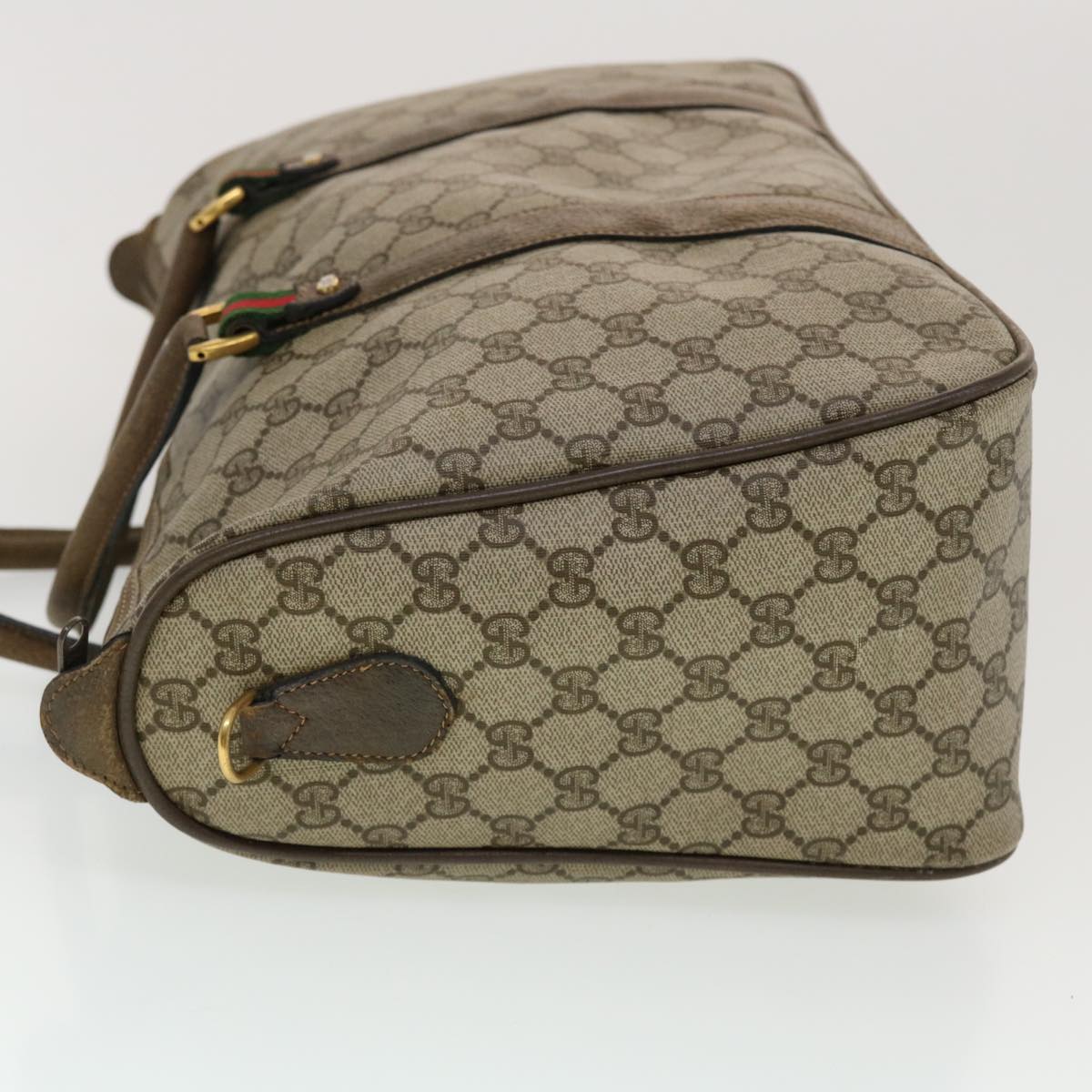 GUCCI GG Canvas Web Sherry Line Boston Bag Beige Red 39•02•041 44811