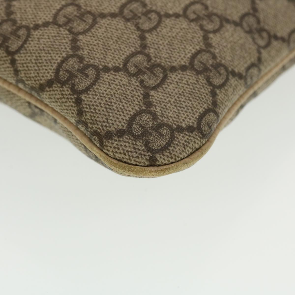 GUCCI GG Canvas Hand Bag PVC Leather Beige 44975