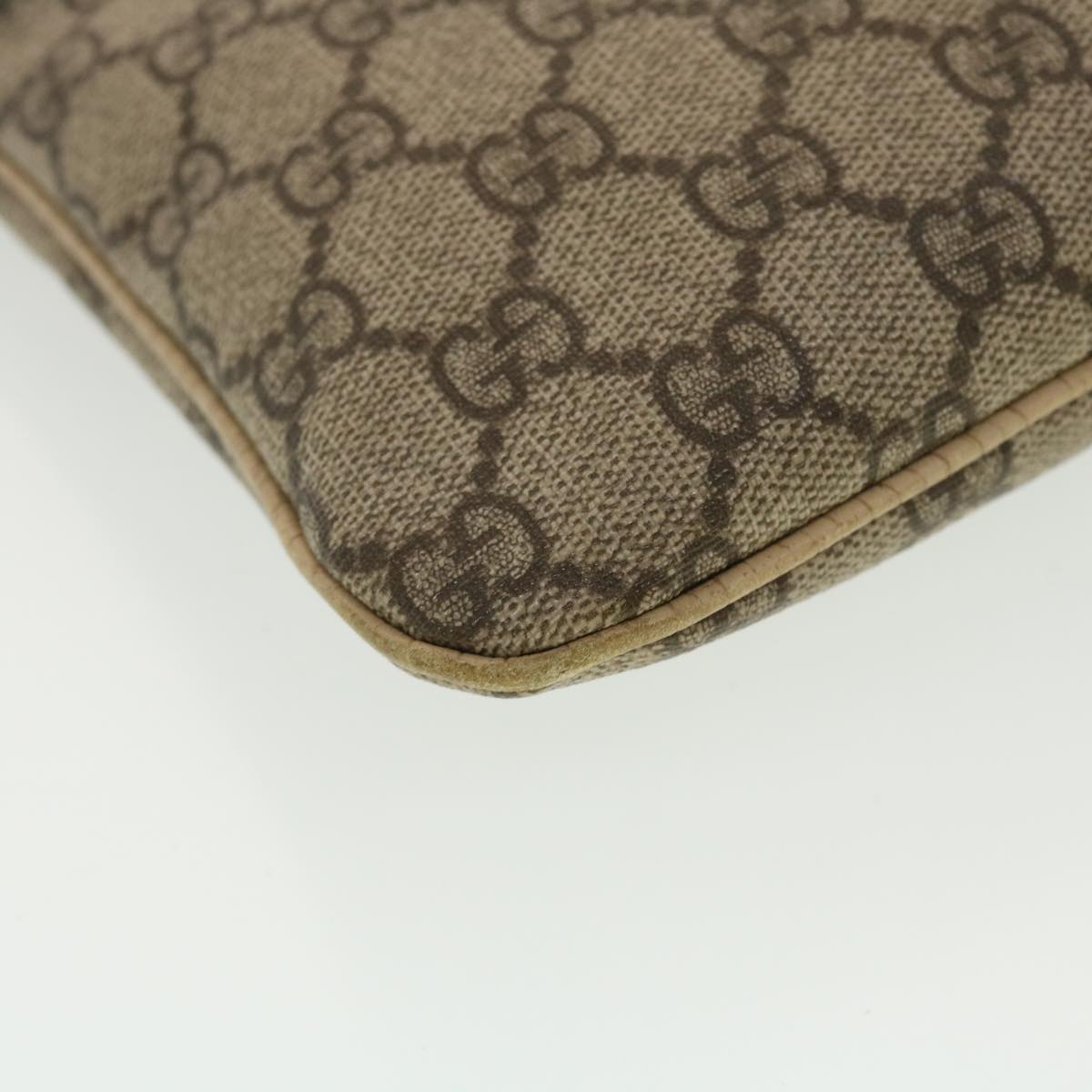 GUCCI GG Canvas Hand Bag PVC Leather Beige 44975