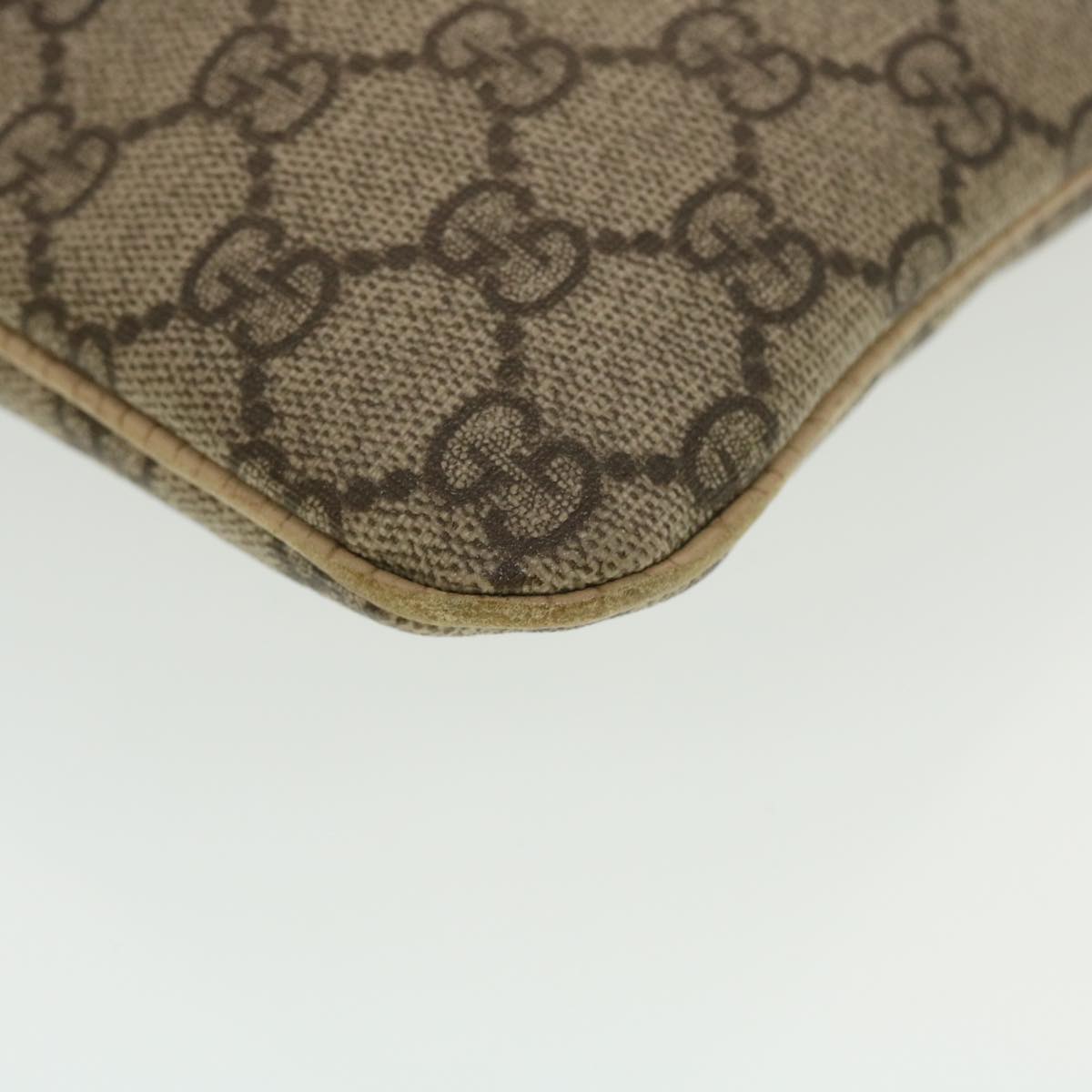 GUCCI GG Canvas Hand Bag PVC Leather Beige 44975