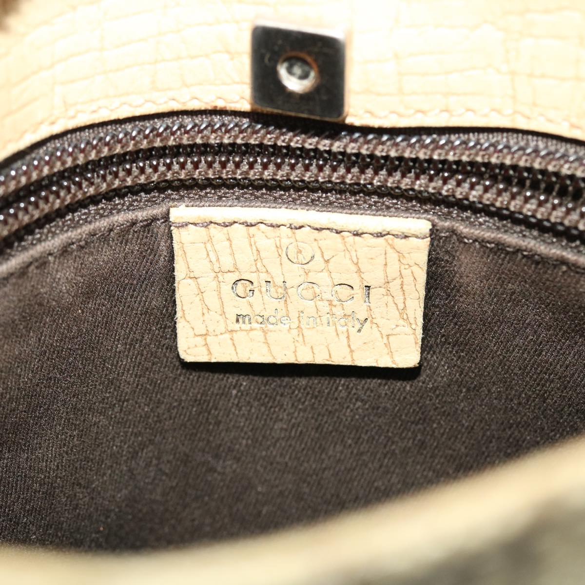 GUCCI GG Canvas Hand Bag PVC Leather Beige 44975