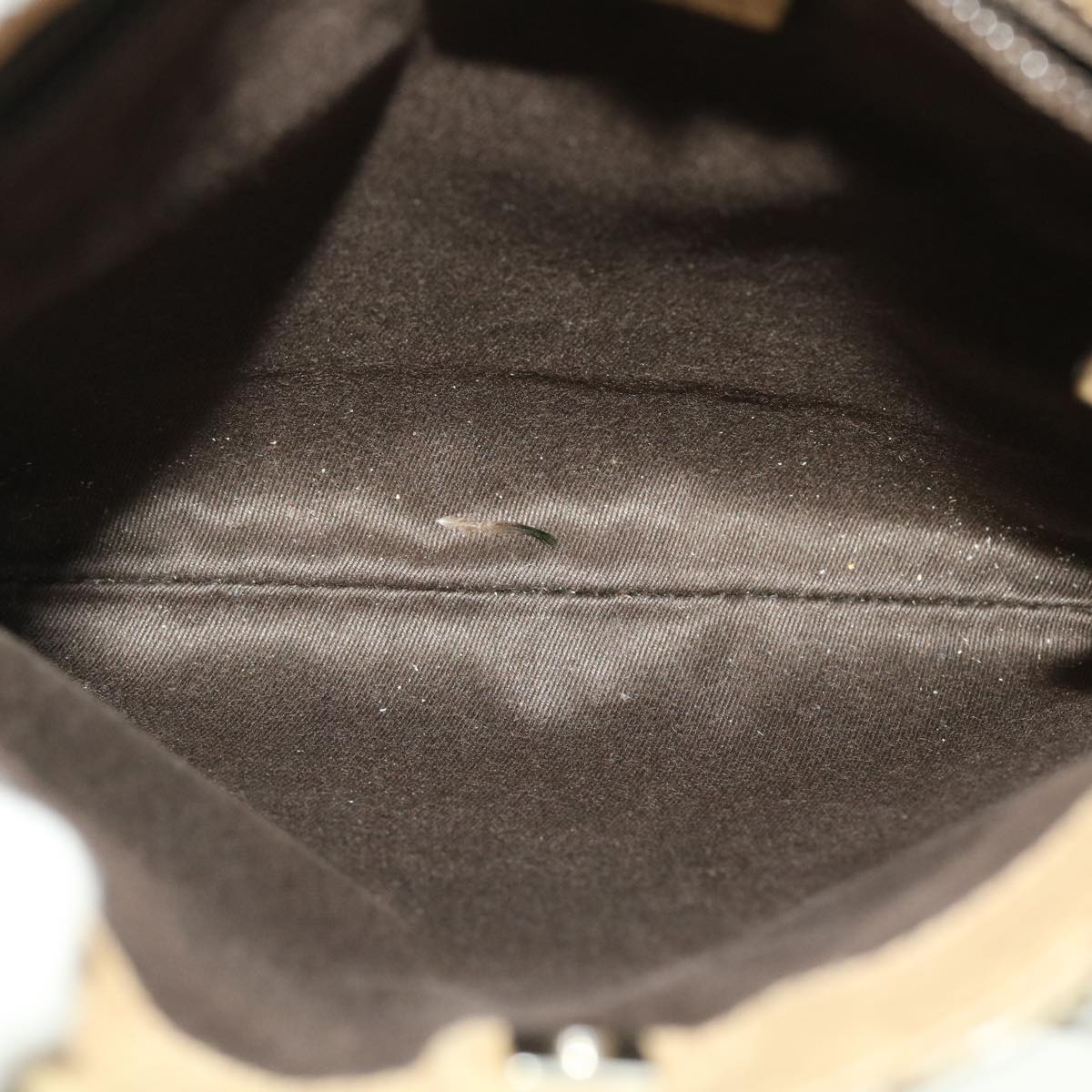GUCCI GG Canvas Hand Bag PVC Leather Beige 44975