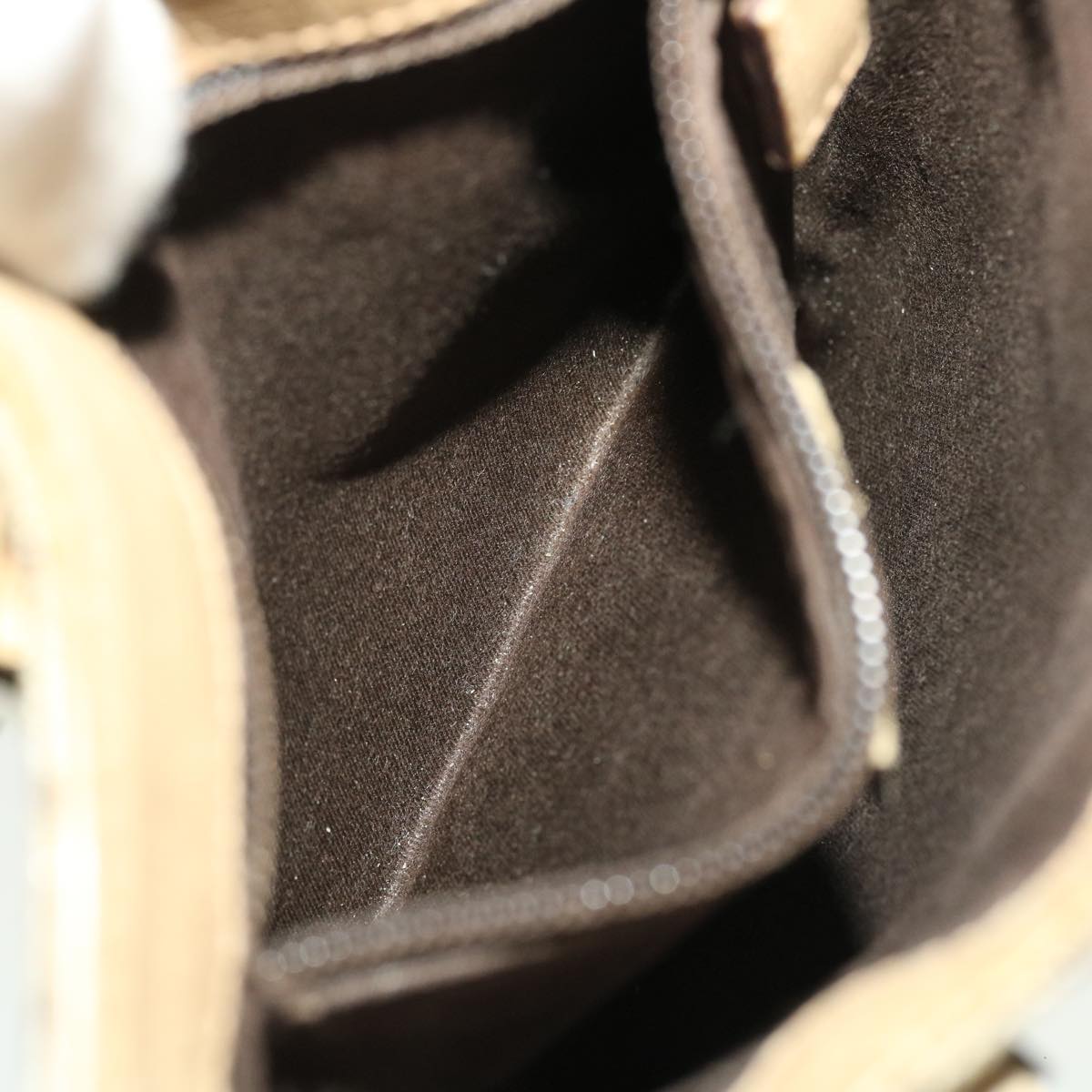 GUCCI GG Canvas Hand Bag PVC Leather Beige 44975