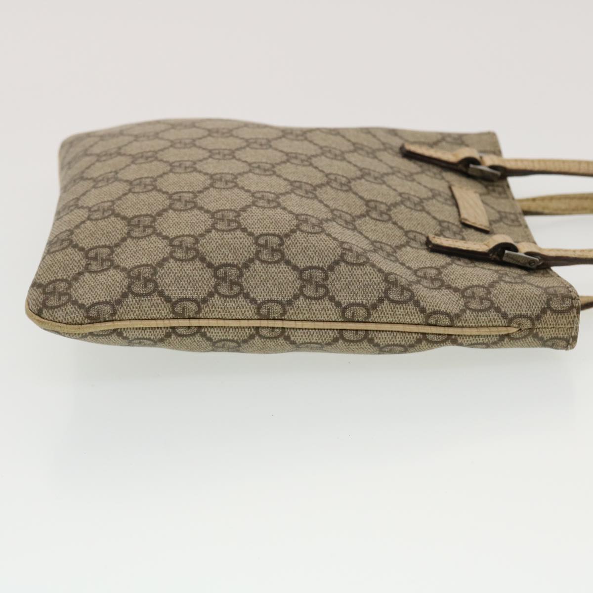 GUCCI GG Canvas Hand Bag PVC Leather Beige 44975