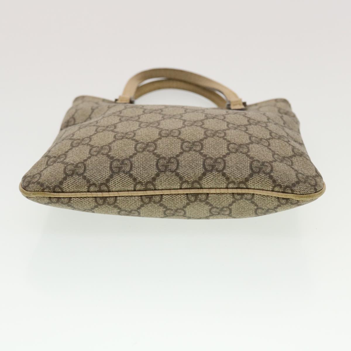 GUCCI GG Canvas Hand Bag PVC Leather Beige 44975