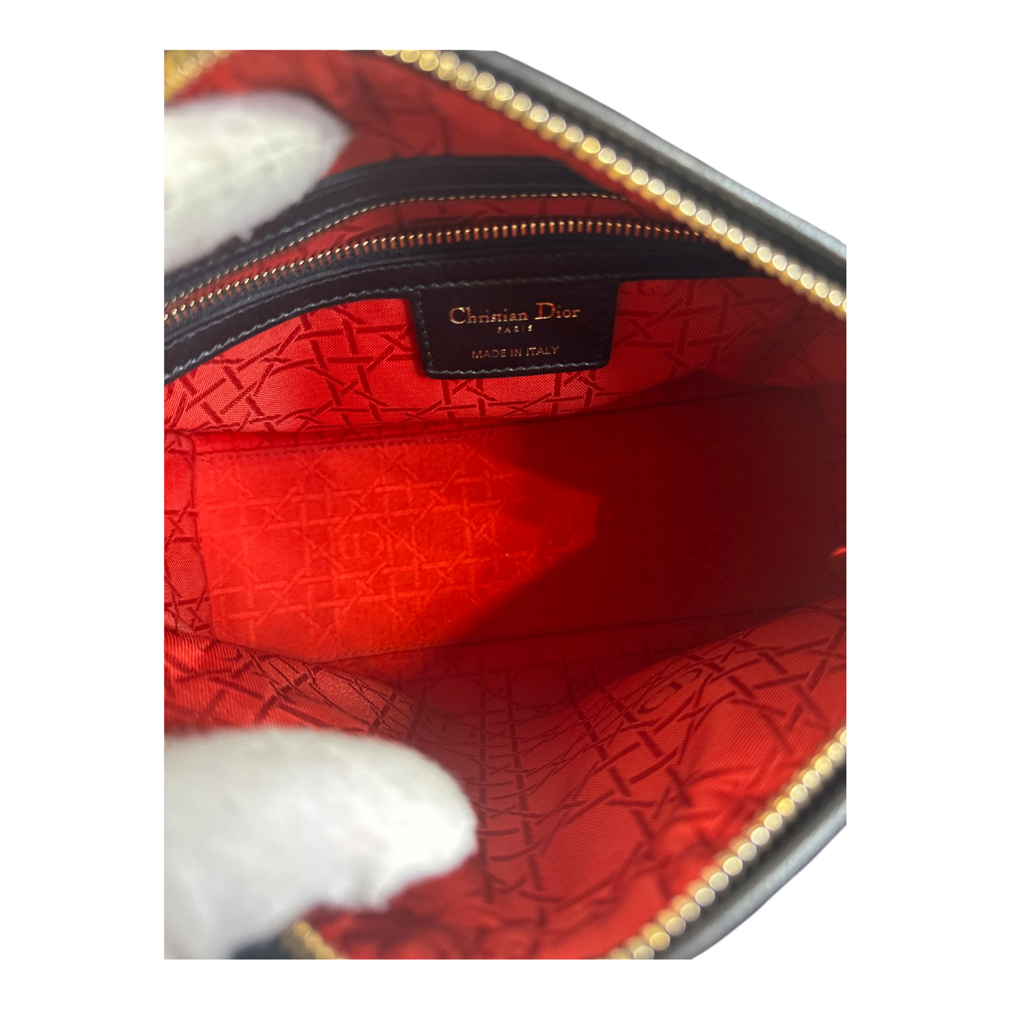 Christian Dior Lambskin Cannage Medium Lady Dior Black