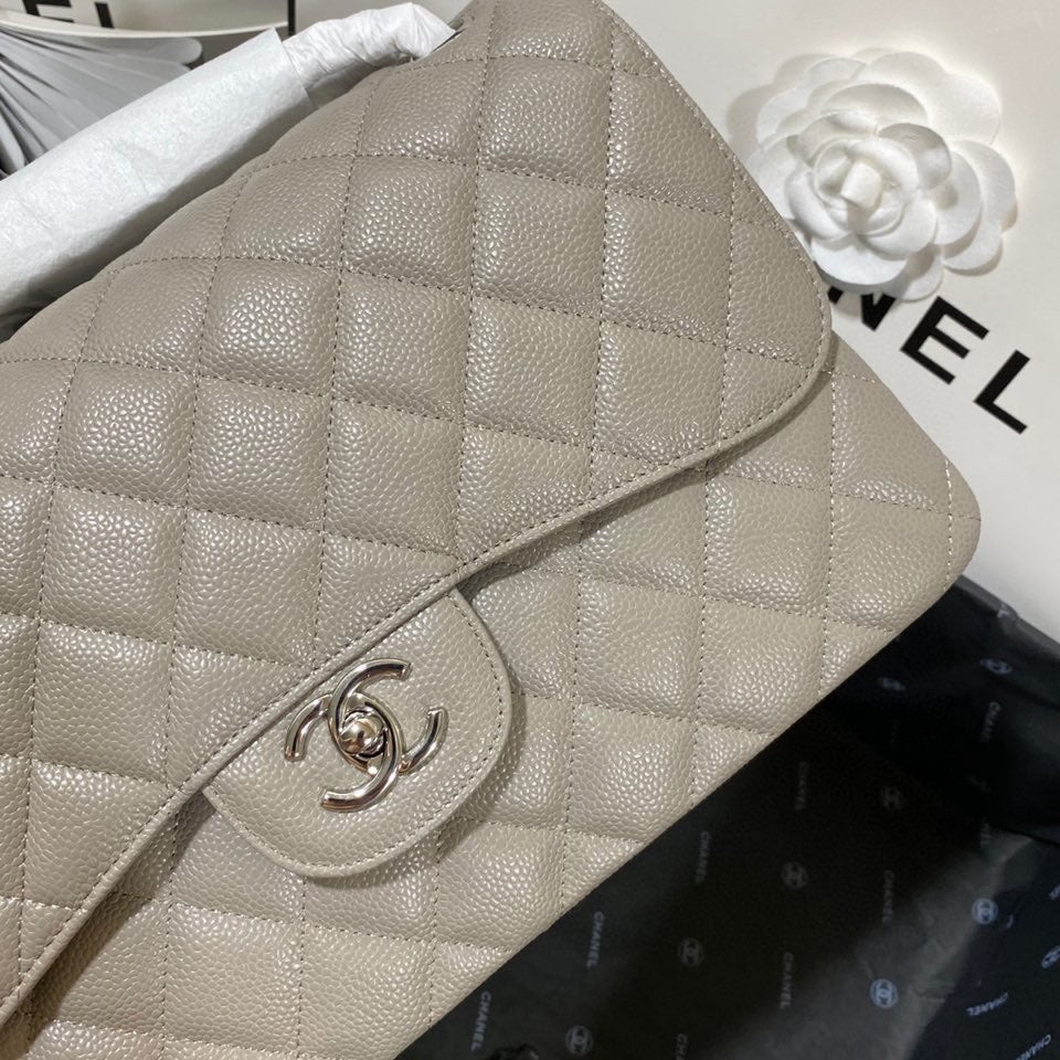 CHLLarge Classic Handbag Silver Hardware Grey For Women Handbags, Shoulder Bags 11.8in/30cm
