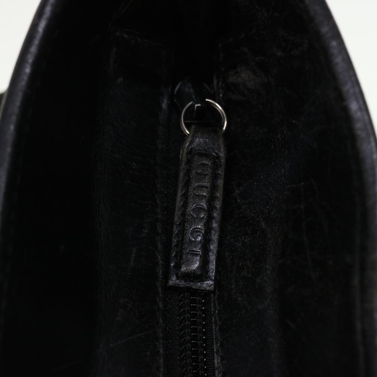 GUCCI Shoulder Bag Nylon Leather Black 45027