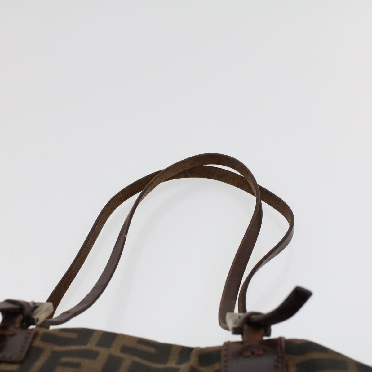 FENDI Zucca Canvas Shoulder Bag Nylon Brown Black 45029