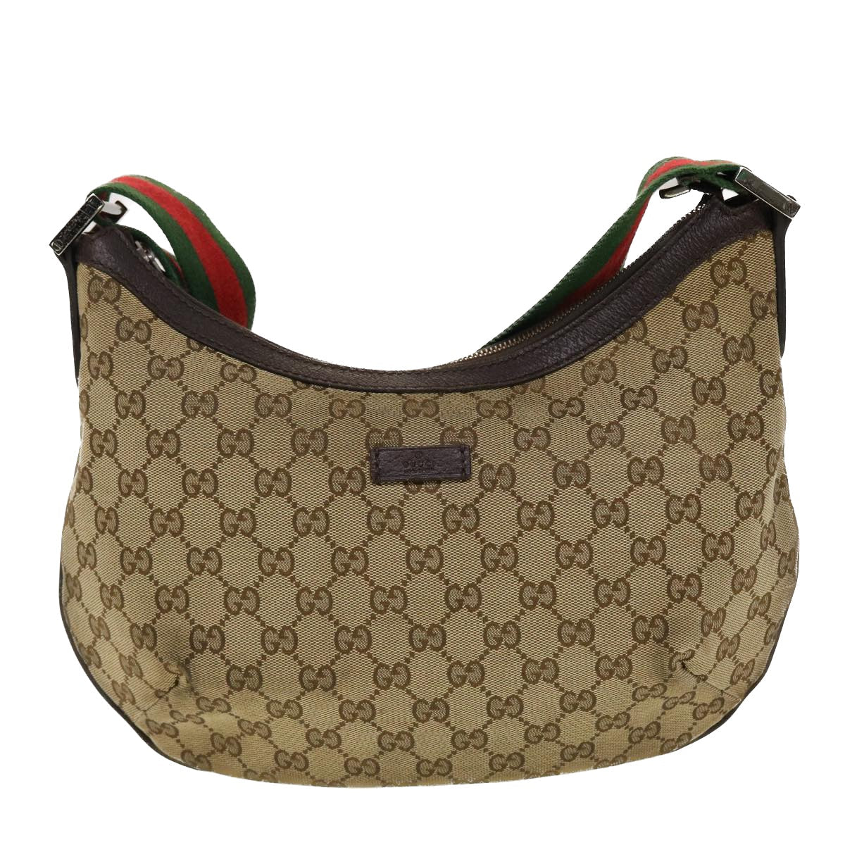 GUCCI GG Canvas Web Sherry Line Shoulder Bag Beige Green Red 181092 45097
