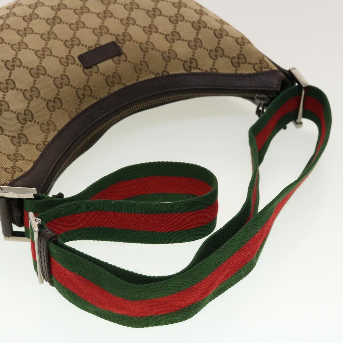 GUCCI GG Canvas Web Sherry Line Shoulder Bag Beige Green Red 181092 45097