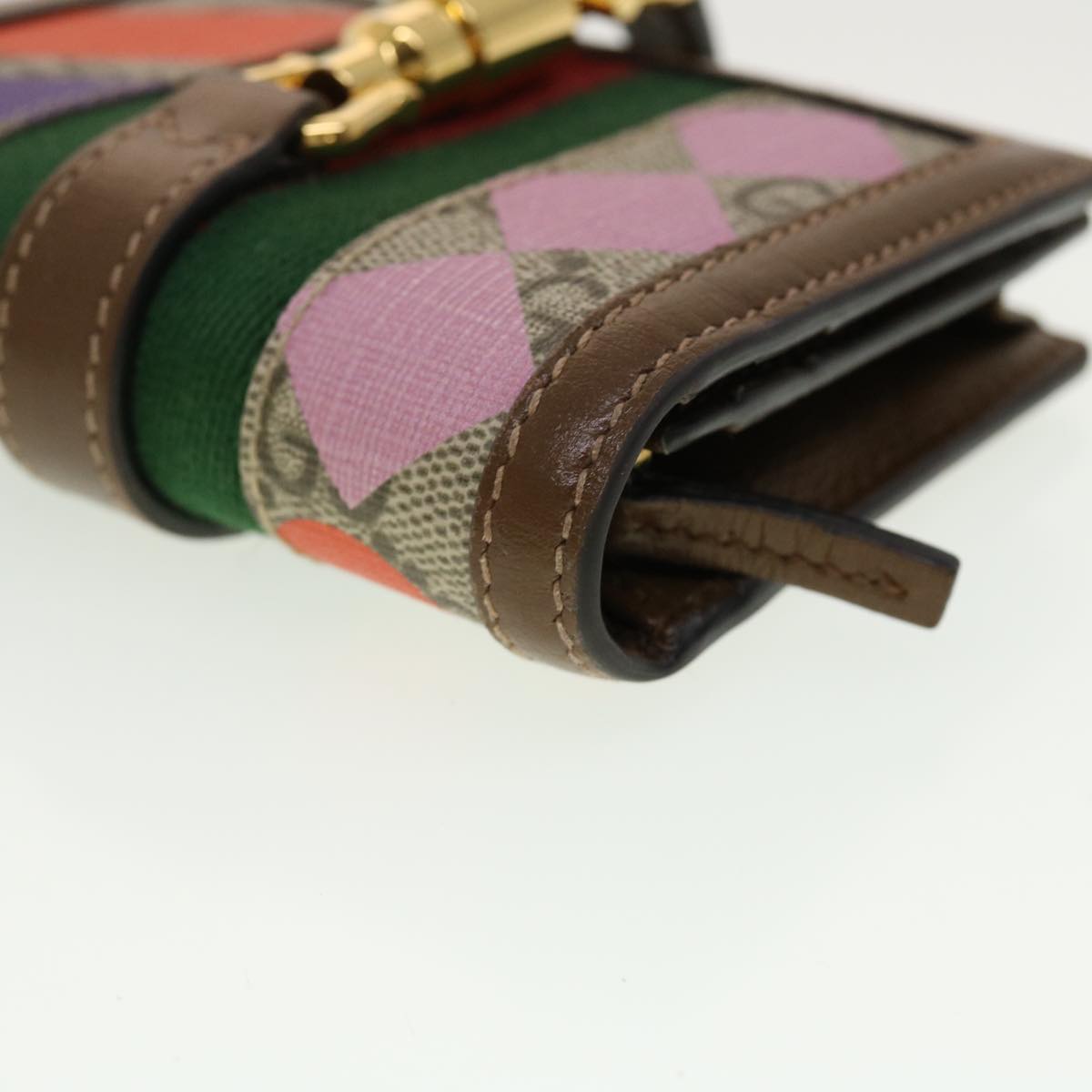 GUCCI GG Canvas Jackie Web Sherry Line Wallet PVC Beige 645536 45099