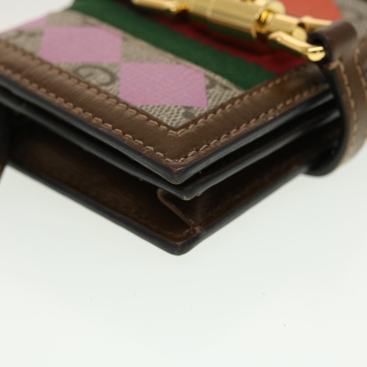 GUCCI GG Canvas Jackie Web Sherry Line Wallet PVC Beige 645536 45099