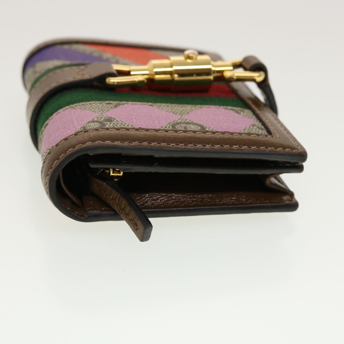 GUCCI GG Canvas Jackie Web Sherry Line Wallet PVC Beige 645536 45099