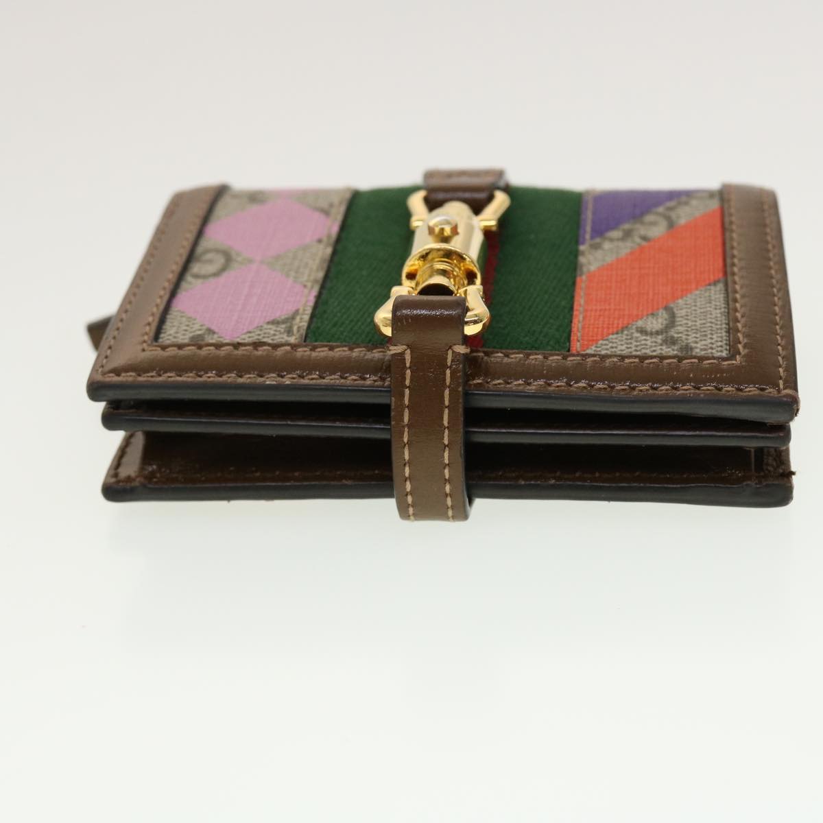 GUCCI GG Canvas Jackie Web Sherry Line Wallet PVC Beige 645536 45099
