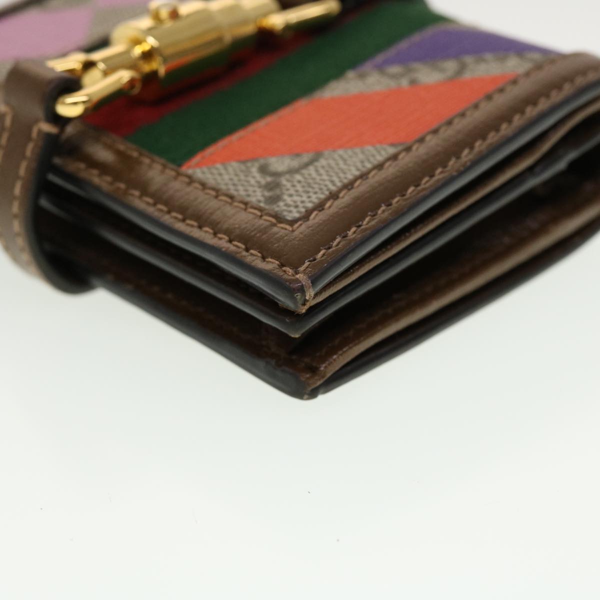 GUCCI GG Canvas Jackie Web Sherry Line Wallet PVC Beige 645536 45099