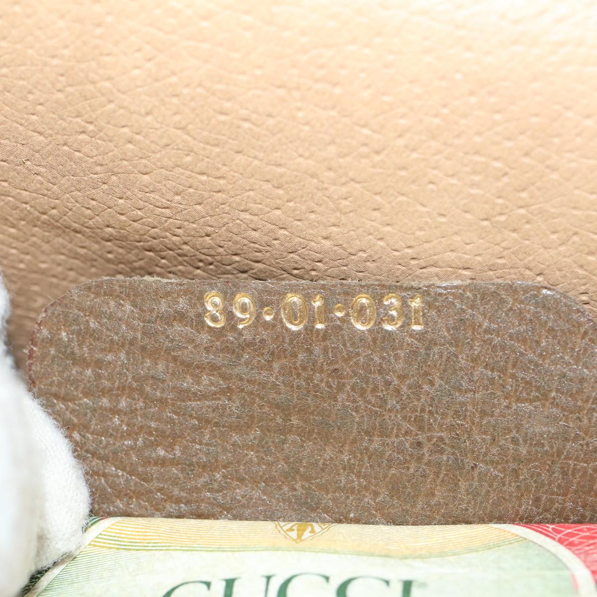 GUCCI GG Canvas Web Sherry Line Clutch Bag PVC Leather Beige Red 45599