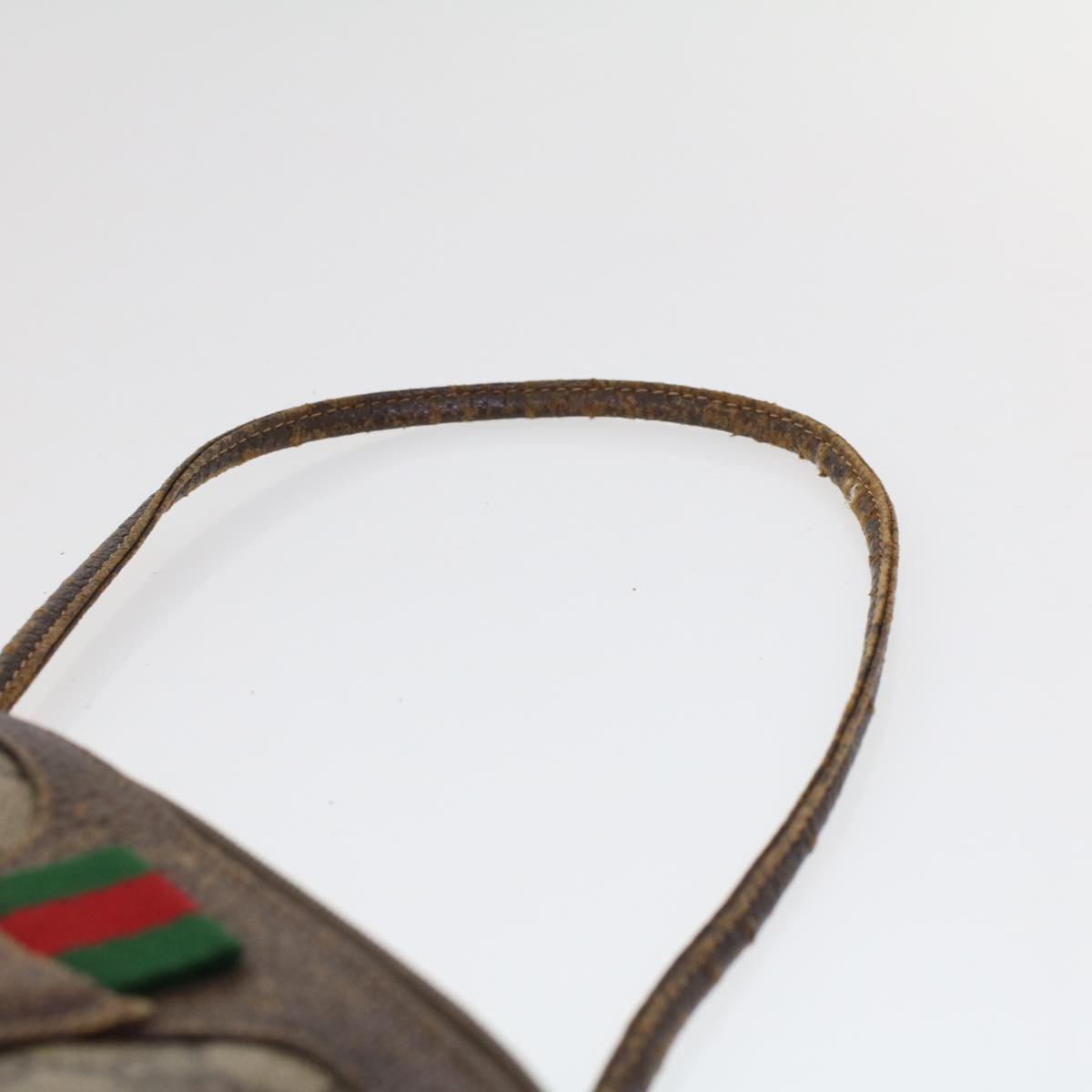 GUCCI GG Canvas Web Sherry Line Hand Bag PVC Leather Beige Red 45605