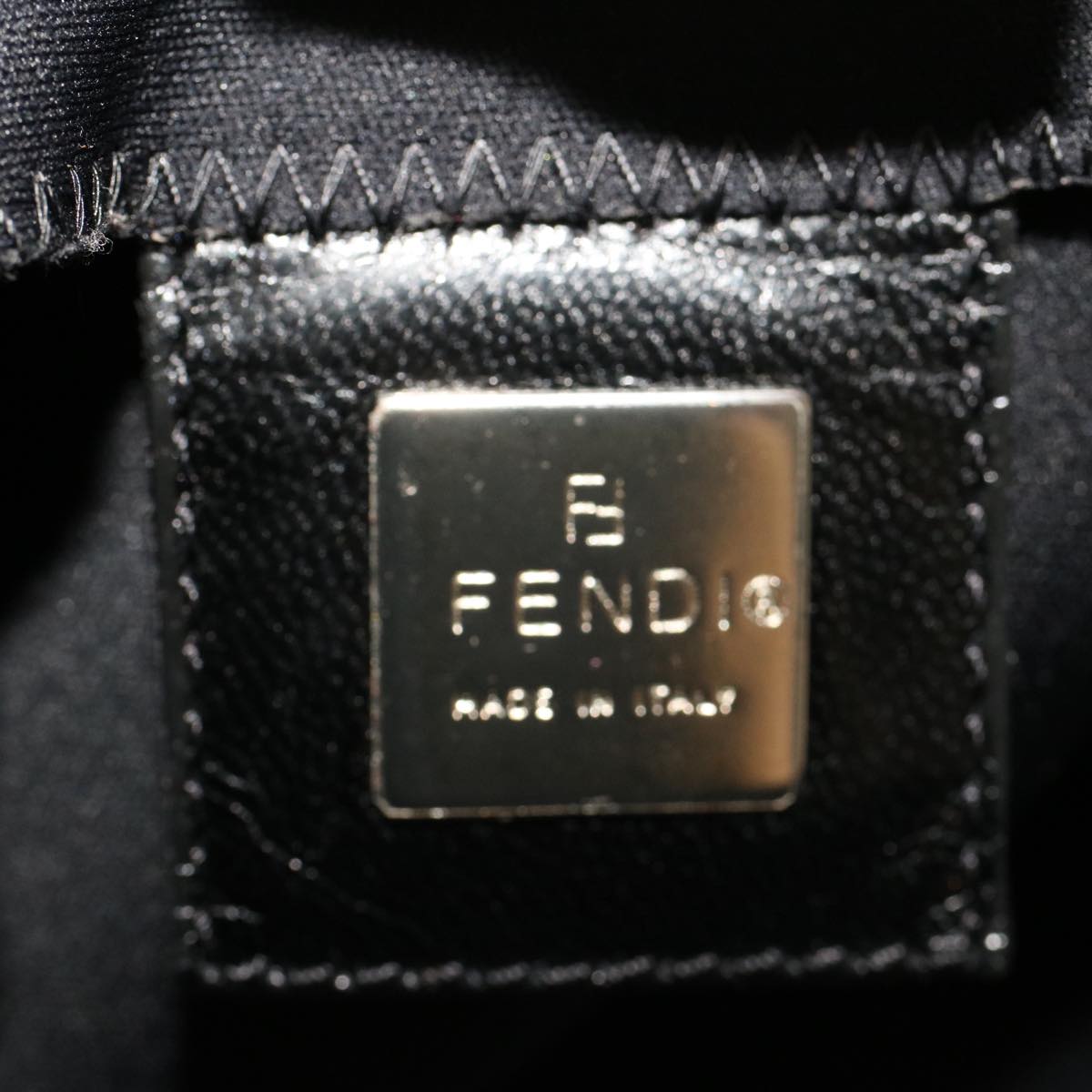 FENDI Mamma Baguette Shoulder Bag Nylon Black 45607