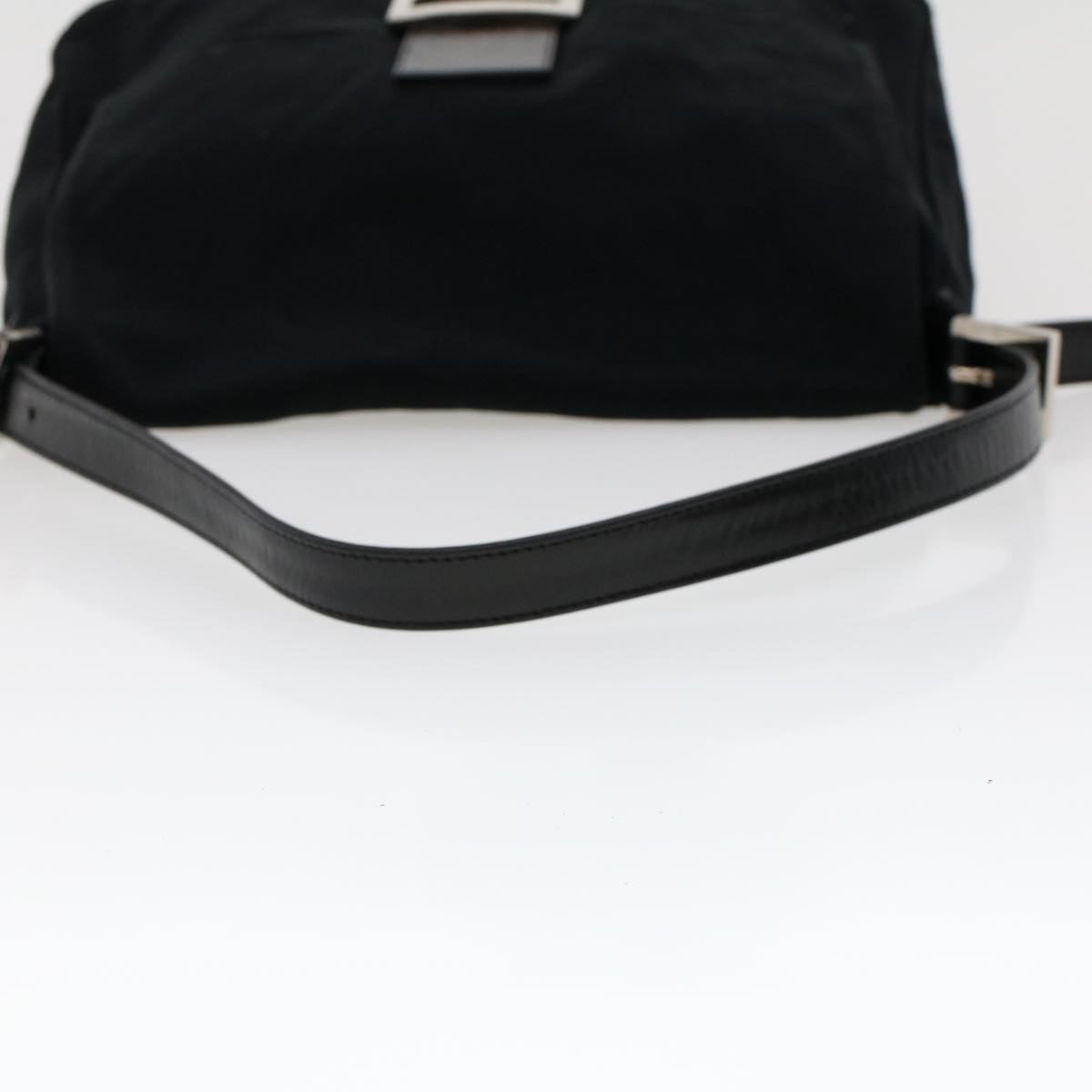 FENDI Mamma Baguette Shoulder Bag Nylon Black 45607