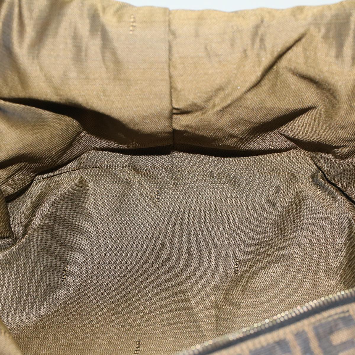 FENDI Zucca Canvas Boston Bag Nylon 2way Brown Black 45632