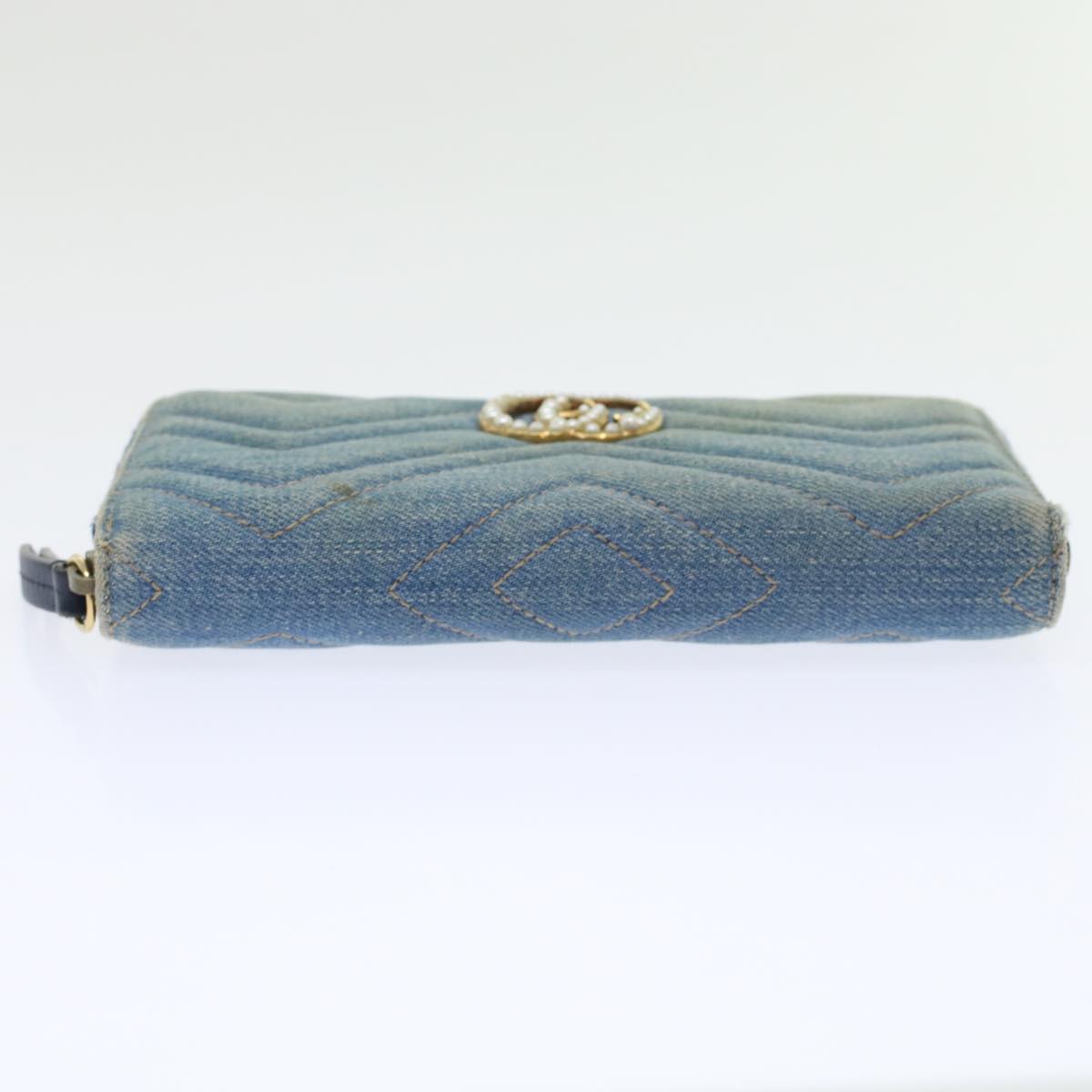 GUCCI GG Canvas Long Wallet Denim Blue 443123 45639