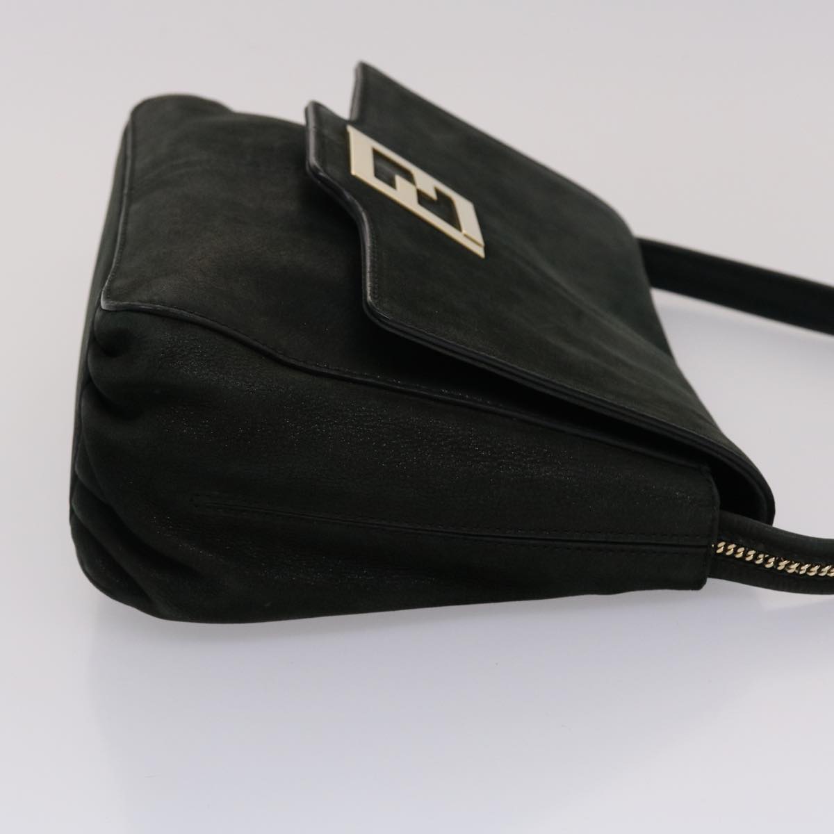 FENDI Shoulder Bag Leather Black 45641