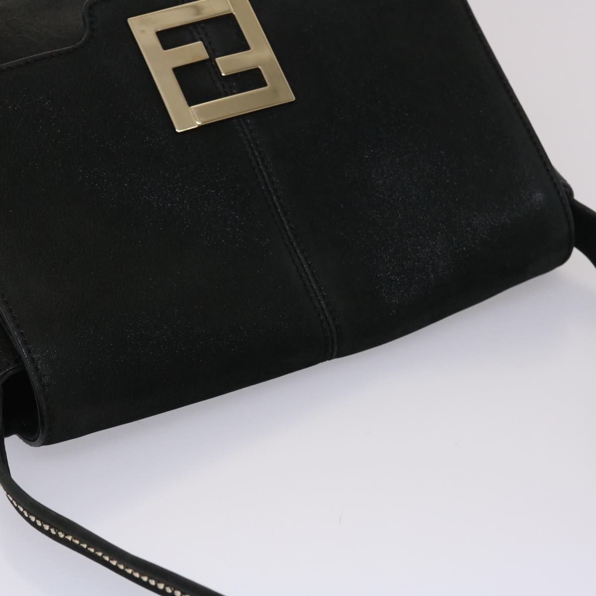 FENDI Shoulder Bag Leather Black 45641
