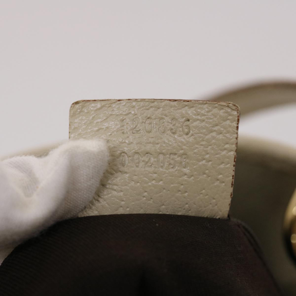 GUCCI GG Canvas Shoulder Bag Leather Beige 120836 45643