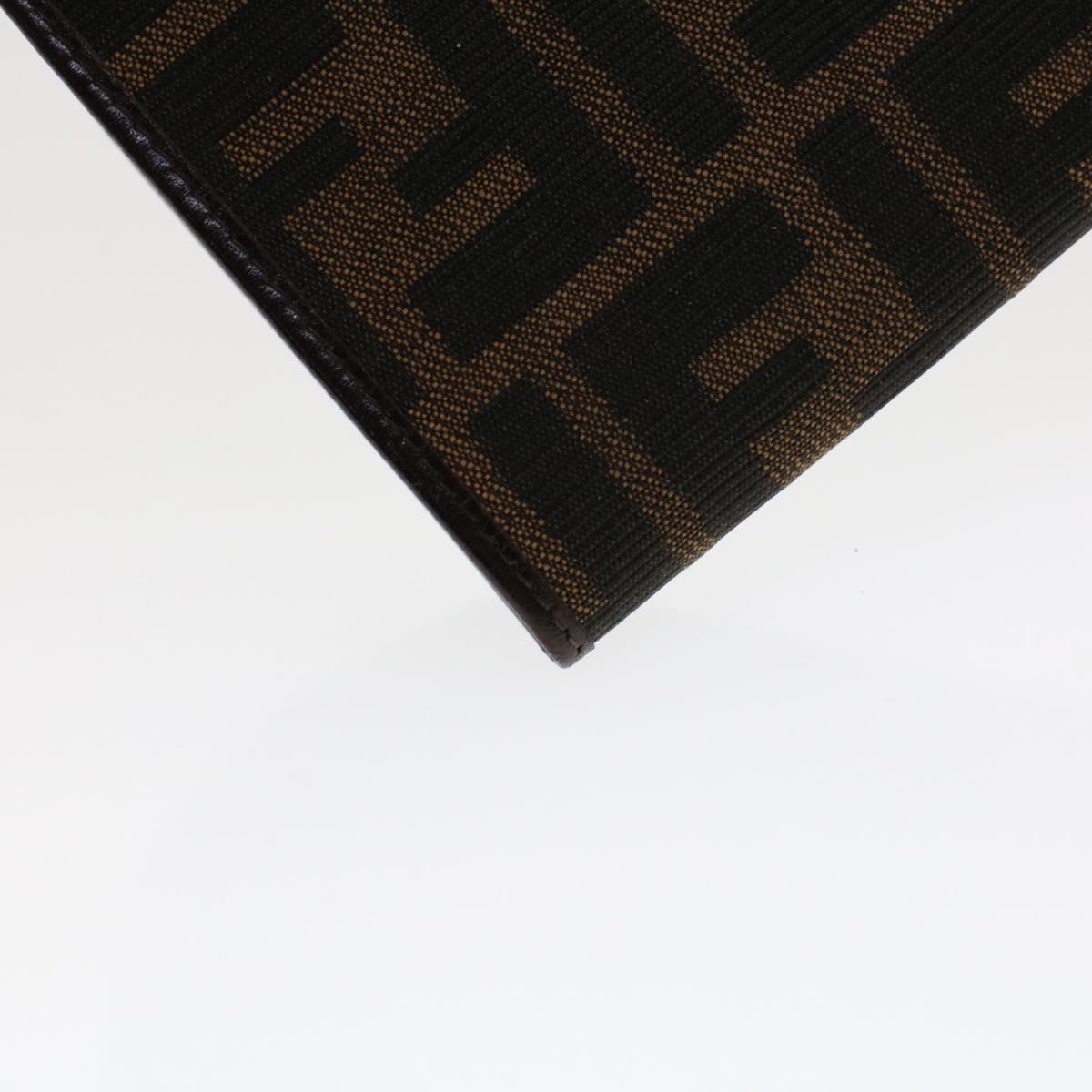 FENDI Zucca Canvas Long Wallet Black Brown 45644