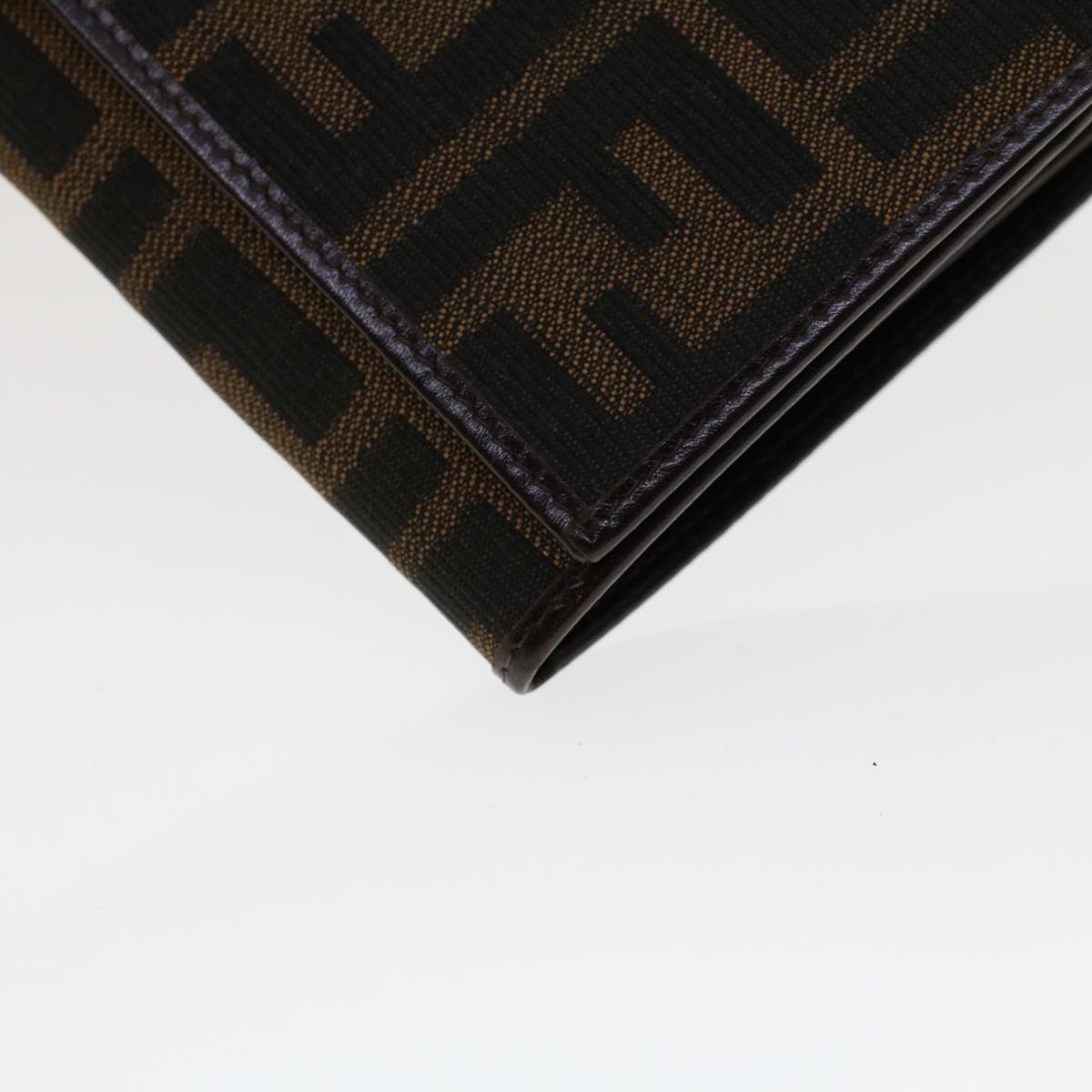 FENDI Zucca Canvas Long Wallet Black Brown 45644