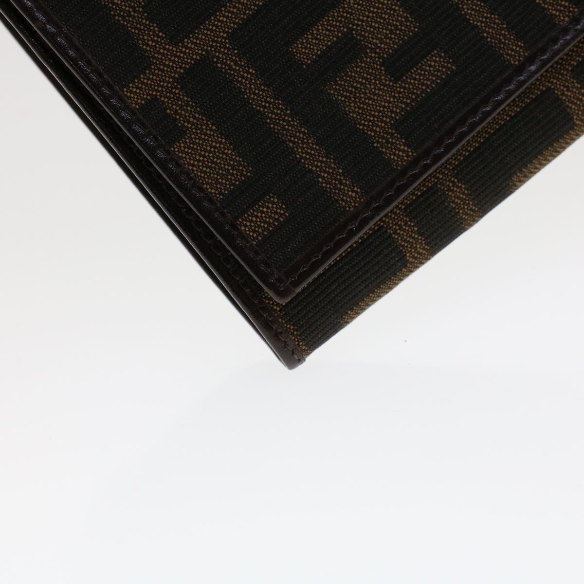 FENDI Zucca Canvas Long Wallet Black Brown 45644