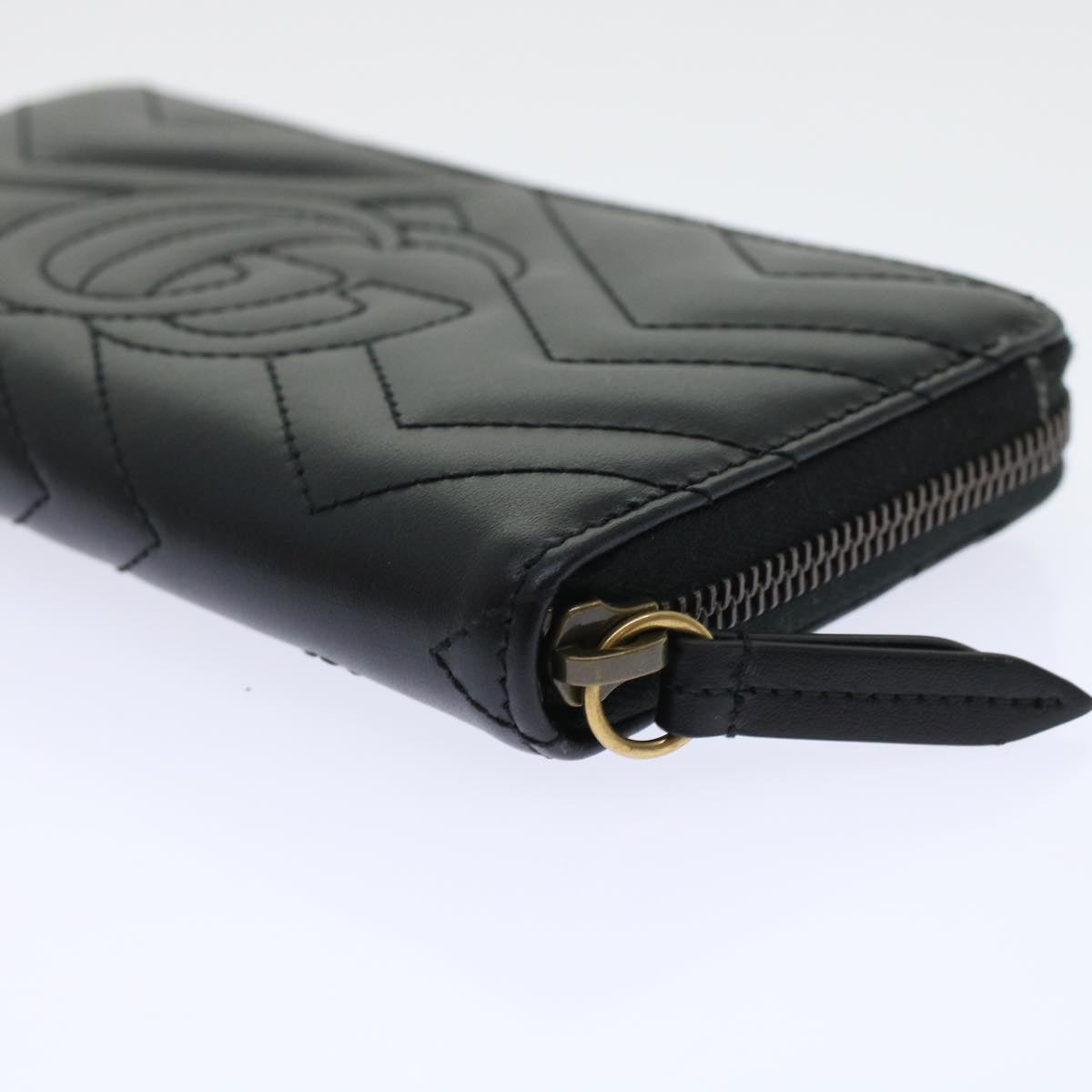 GUCCI GG Marmont Zip Around Wallet Long Wallet Black 443123 45675A