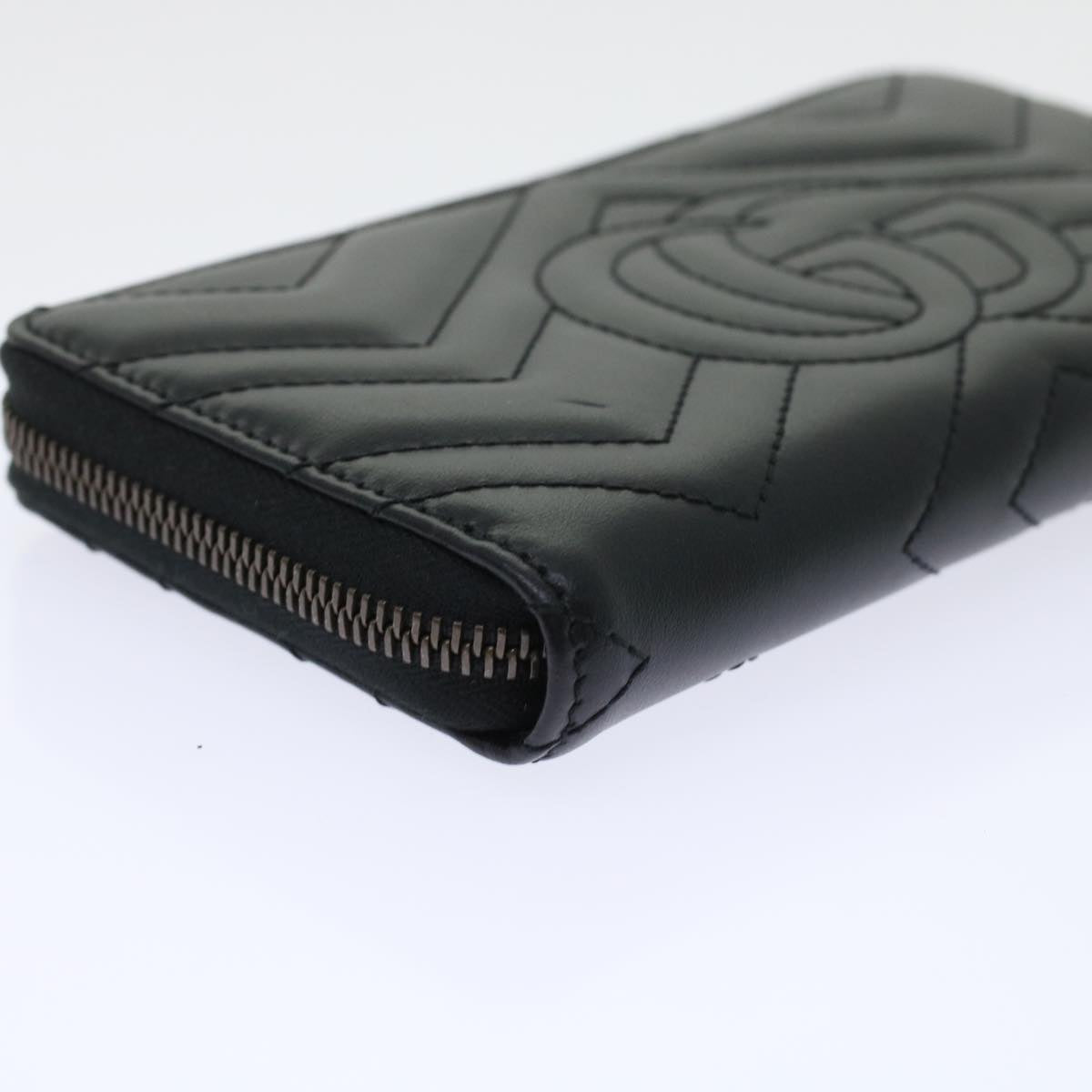 GUCCI GG Marmont Zip Around Wallet Long Wallet Black 443123 45675A