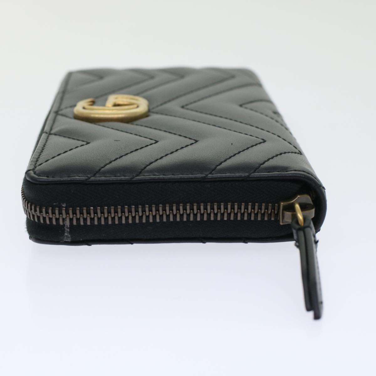 GUCCI GG Marmont Zip Around Wallet Long Wallet Black 443123 45675A